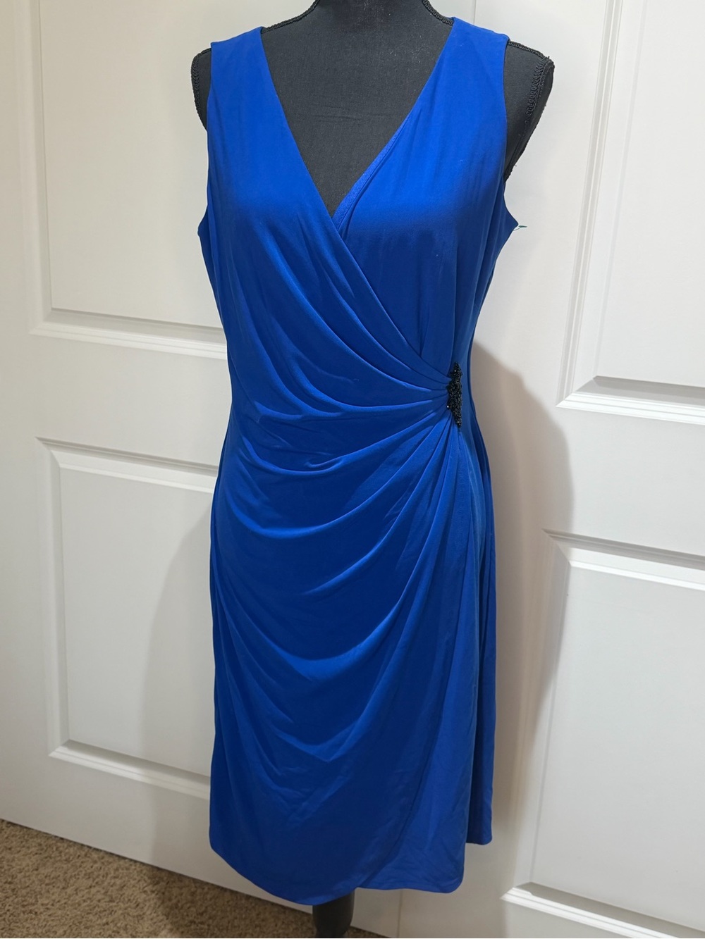 American Living Cobalt Blue Sleeveless Surplice Dress